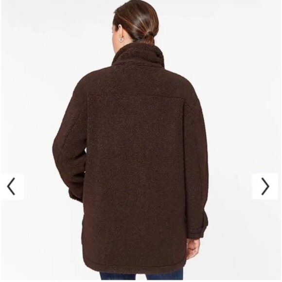 UGG Kookaburra NEW Oversized Sherpa Fleece Jacket Shacket Warm Cozy Soft Neutral - Picture 5 of 16